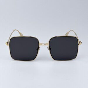 Fendi BAGUETTE FE40123U 30A Men BRAND NEW Sunglasses Square Endura Gold Smoke